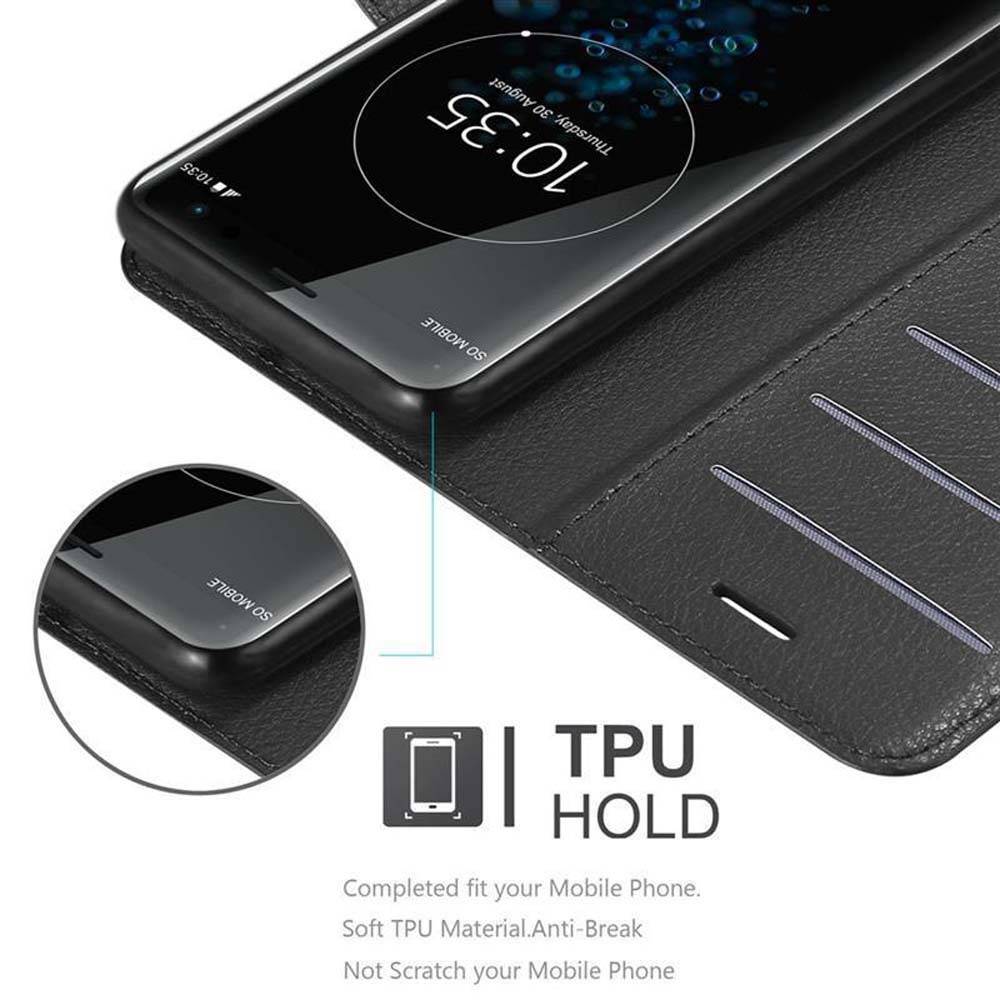 Cadorabo Hülle für Sony Xperia XZ3 Schutz Hülle in Schwarz Handyhülle Etui Case Cover Magnetverschluss