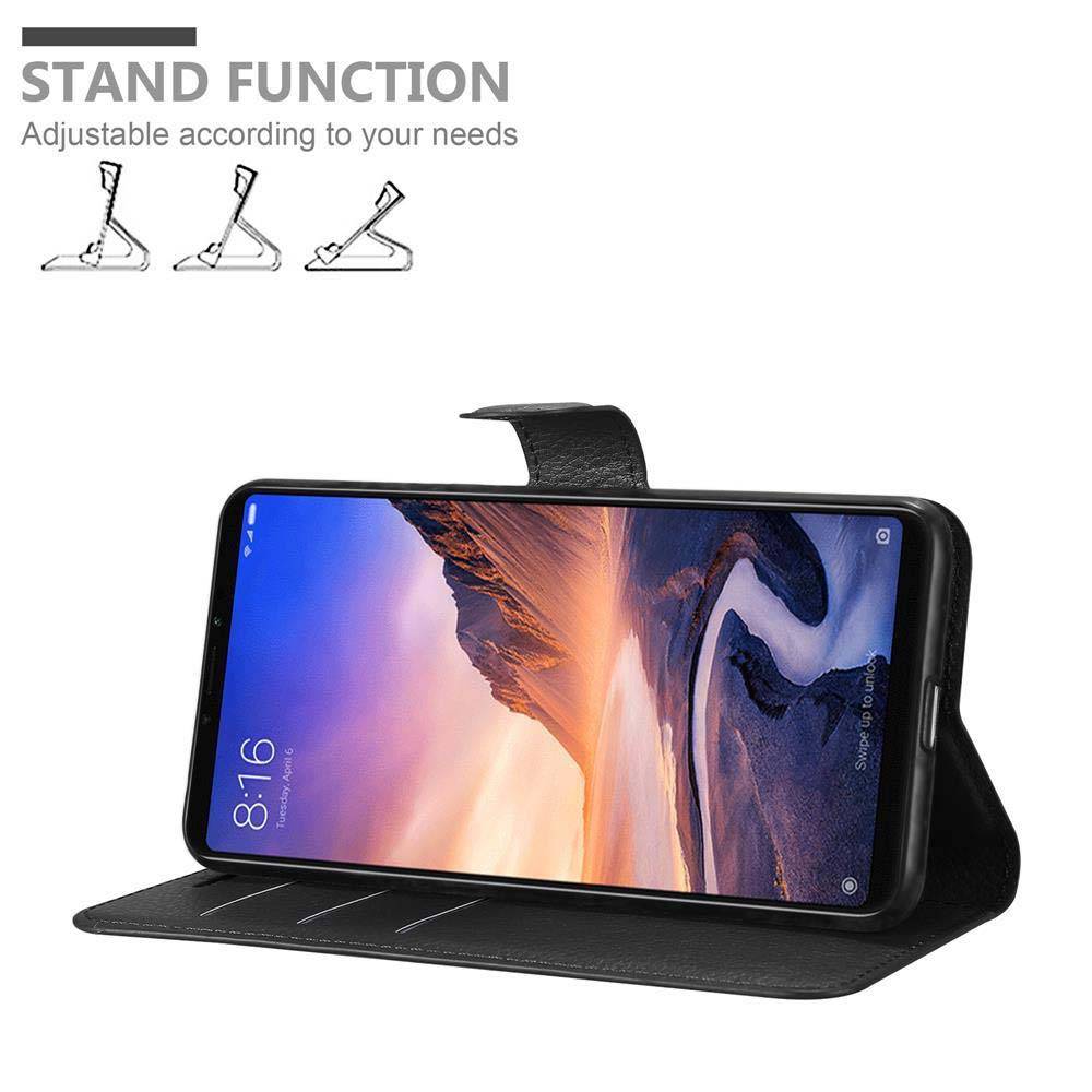Cadorabo Hülle für Xiaomi Mi MAX 3 Schutz Hülle in Schwarz Handyhülle Etui Case Cover Magnetverschluss