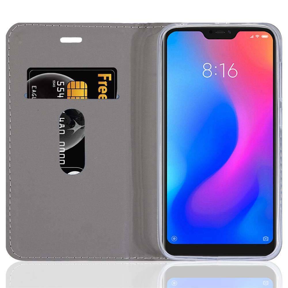 Cadorabo Hülle für Xiaomi Mi A2 LITE / RedMi 6 PRO Schutzhülle in Grau Handy Hülle Etui Book Case Cover