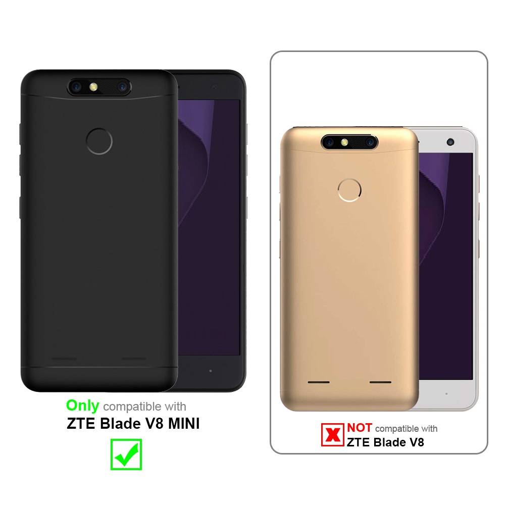 Cadorabo Schutzhülle für ZTE Blade V8 MINI Hülle in Grau Handyhülle TPU Silikon Etui Cover Case