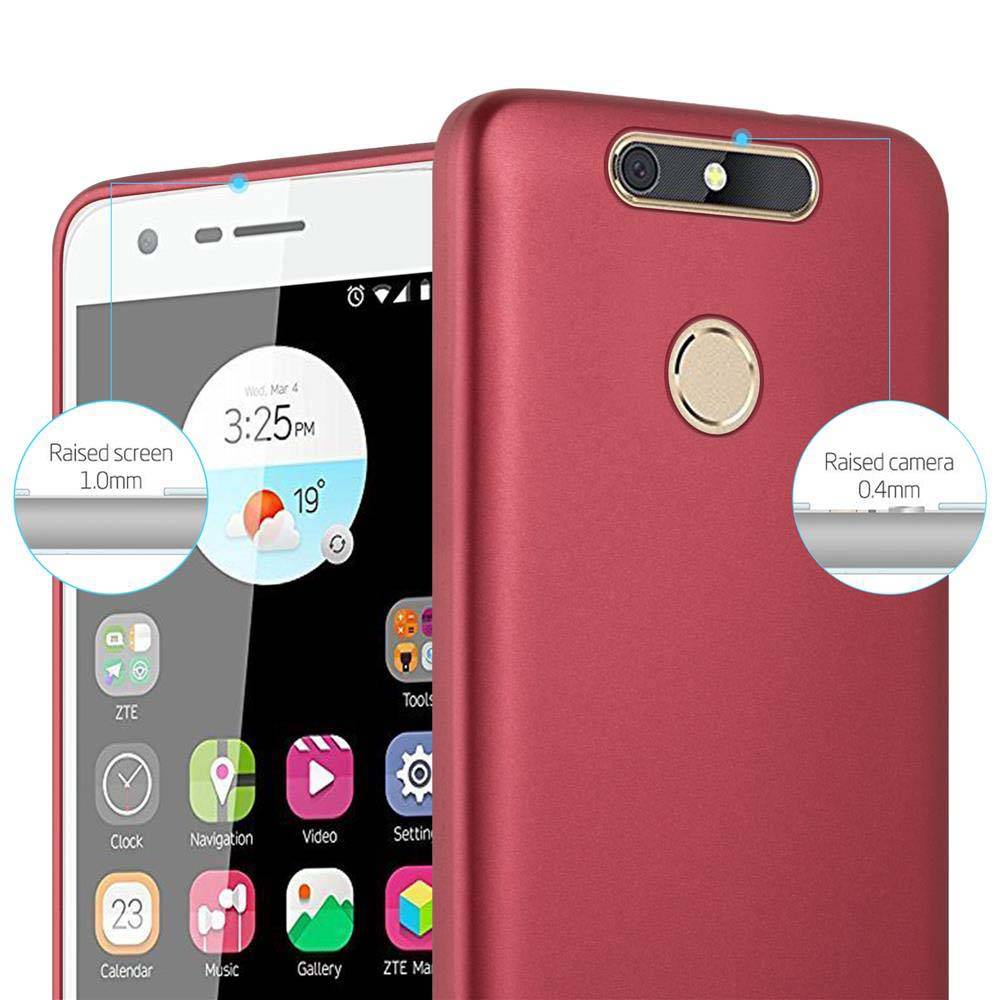 Cadorabo Schutzhülle für ZTE Blade V8 MINI Hülle in Rot Handyhülle TPU Silikon Etui Cover Case