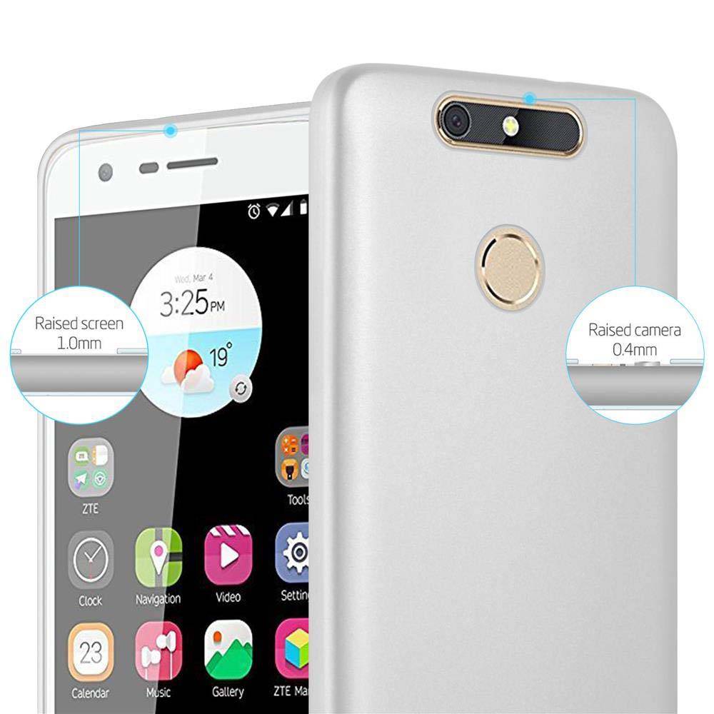 Cadorabo Schutzhülle für ZTE Blade V8 MINI Hülle in Silber Handyhülle TPU Silikon Etui Cover Case