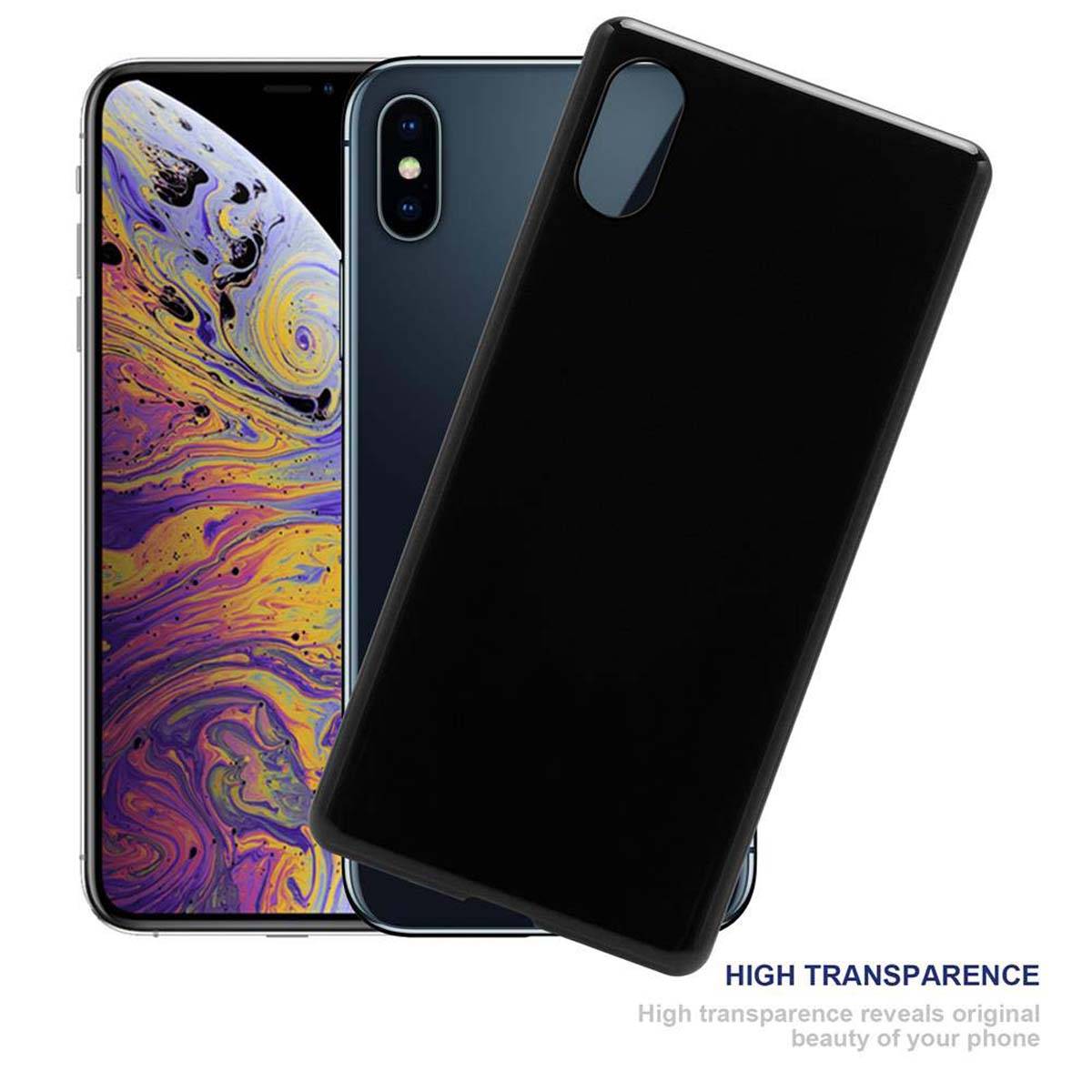 Cadorabo Hülle für Apple iPhone XS MAX Schutz Hülle in Schwarz Schutzhülle TPU Silikon Cover Etui Case