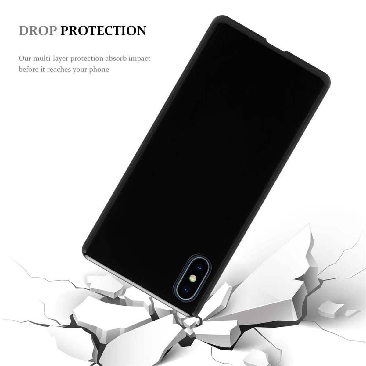 Cadorabo Hülle für Apple iPhone XS MAX Schutz Hülle in Schwarz Schutzhülle TPU Silikon Cover Etui Case