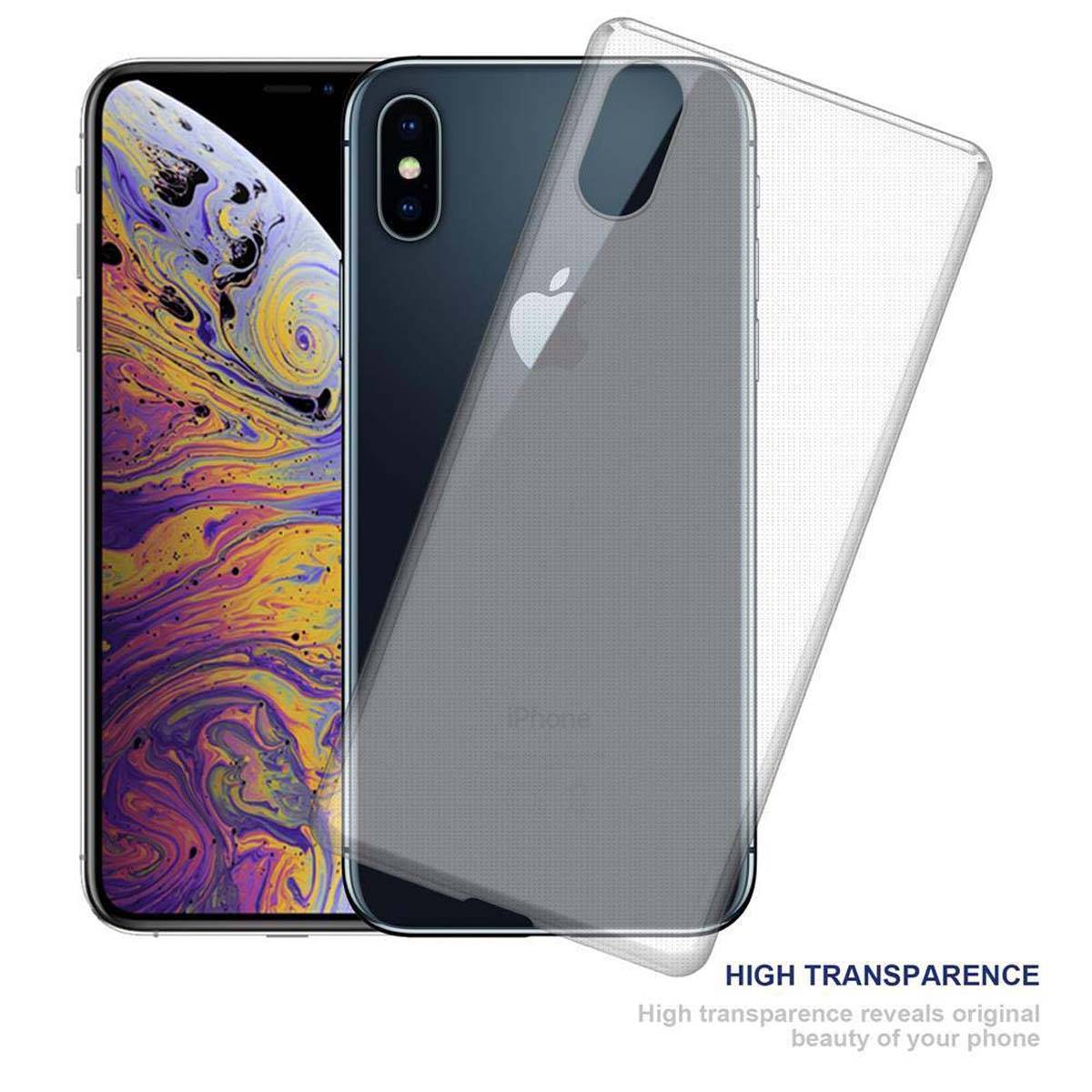 Cadorabo Hülle für Apple iPhone XS MAX Schutz Hülle in Transparent Schutzhülle TPU Silikon Cover Etui Case