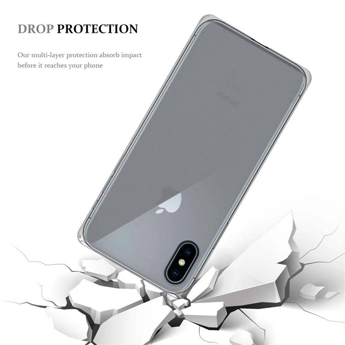 Cadorabo Hülle für Apple iPhone XS MAX Schutz Hülle in Transparent Schutzhülle TPU Silikon Cover Etui Case