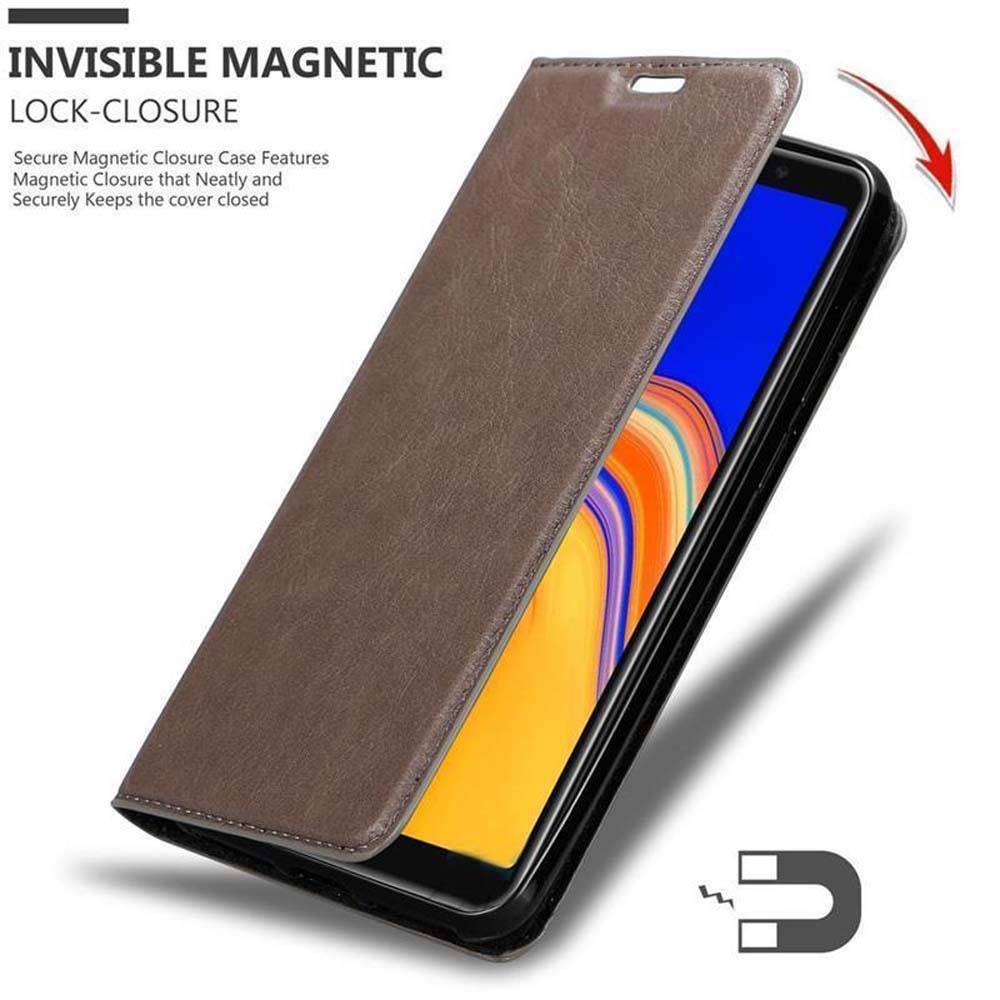 Cadorabo Hülle für Samsung Galaxy A6s Schutz Hülle in Braun Handyhülle Etui Case Cover Magnetverschluss