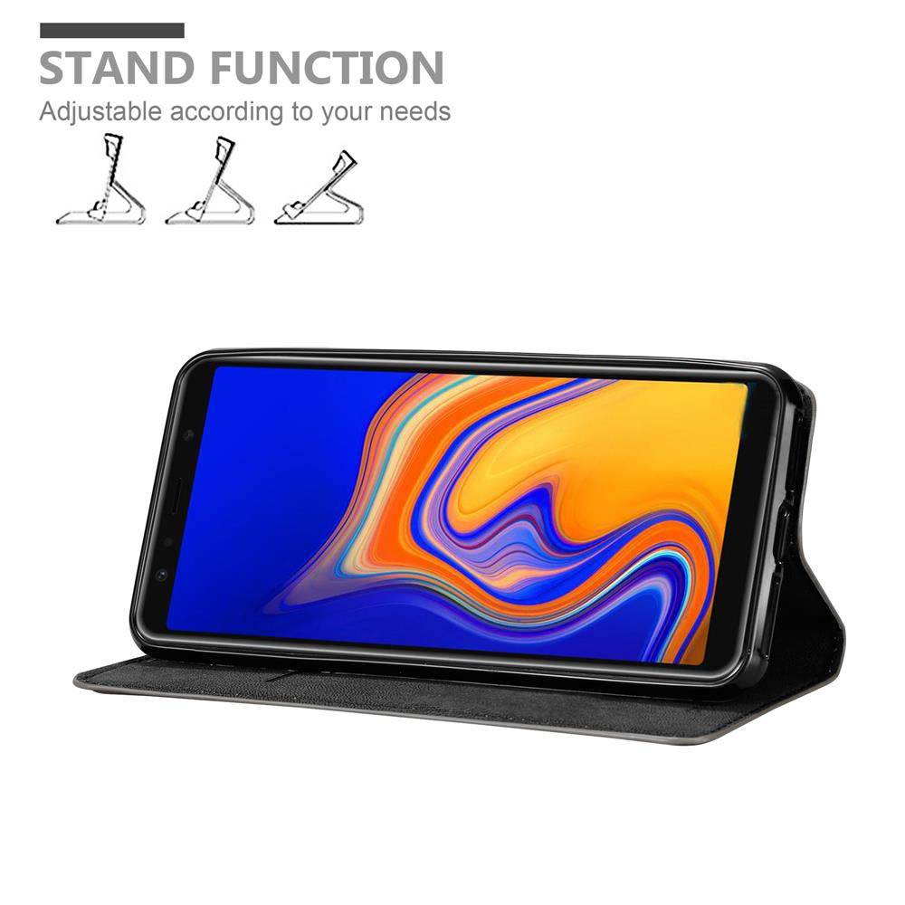 Cadorabo Hülle für Samsung Galaxy A6s Schutz Hülle in Braun Handyhülle Etui Case Cover Magnetverschluss