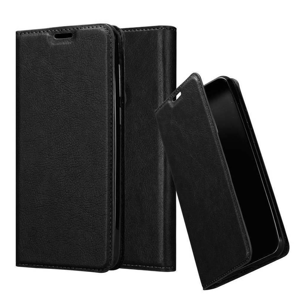 Cadorabo Hülle für Samsung Galaxy A6s Schutz Hülle in Schwarz Handyhülle Etui Case Cover Magnetverschluss