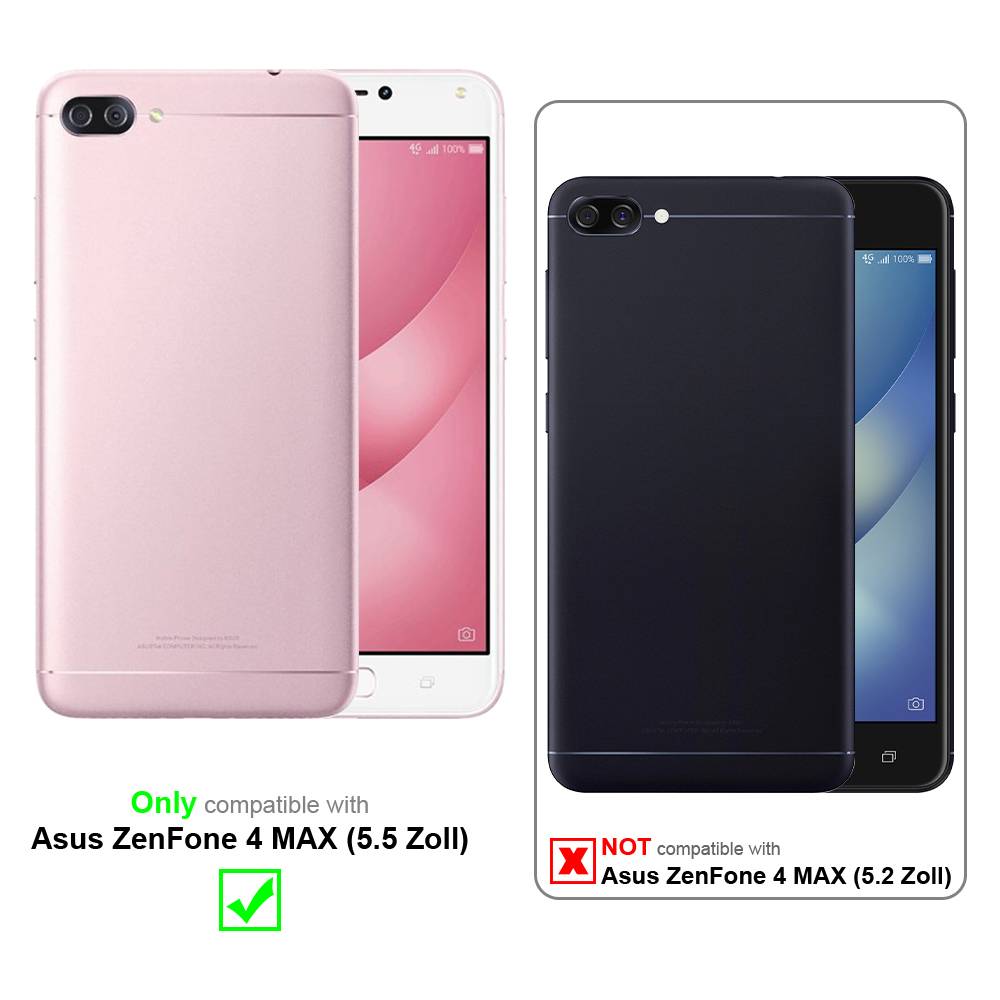 Cadorabo Panzerfolie für Asus ZenFone 4 MAX (5,5 Zoll) Schutzfolie in Schwarz Vollbild Folie Tempered Display Schutzglas