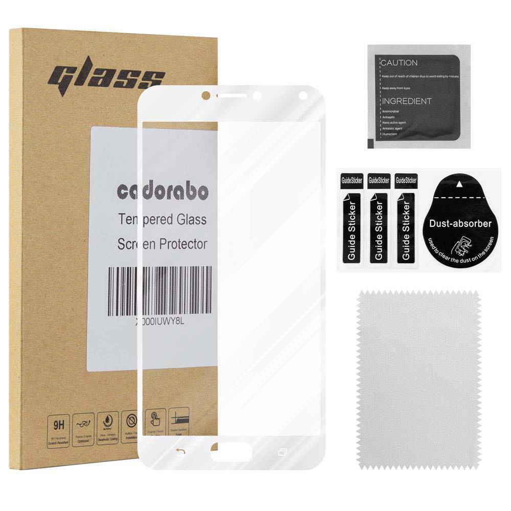 Cadorabo Panzerfolie für Asus ZenFone 4 MAX (5,5 Zoll) Schutzfolie in Weiß Vollbild Folie Tempered Display Schutzglas