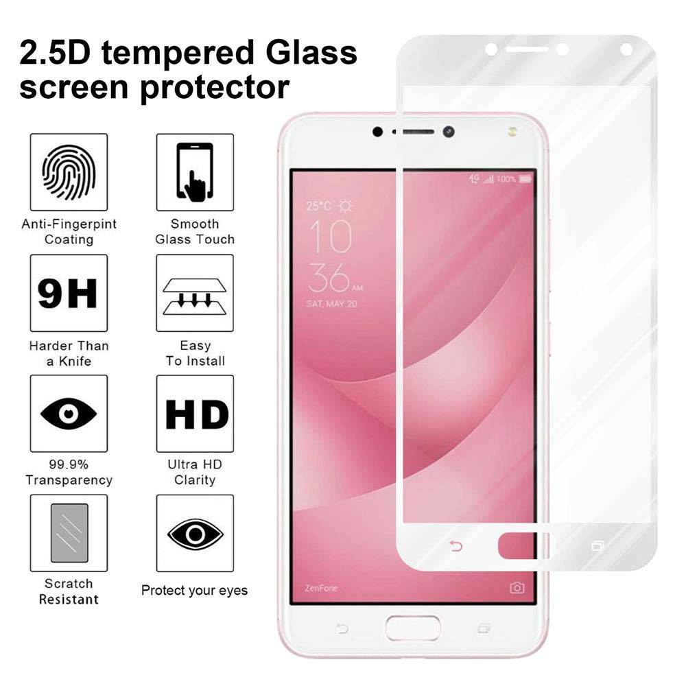 Cadorabo Panzerfolie für Asus ZenFone 4 MAX (5,5 Zoll) Schutzfolie in Weiß Vollbild Folie Tempered Display Schutzglas