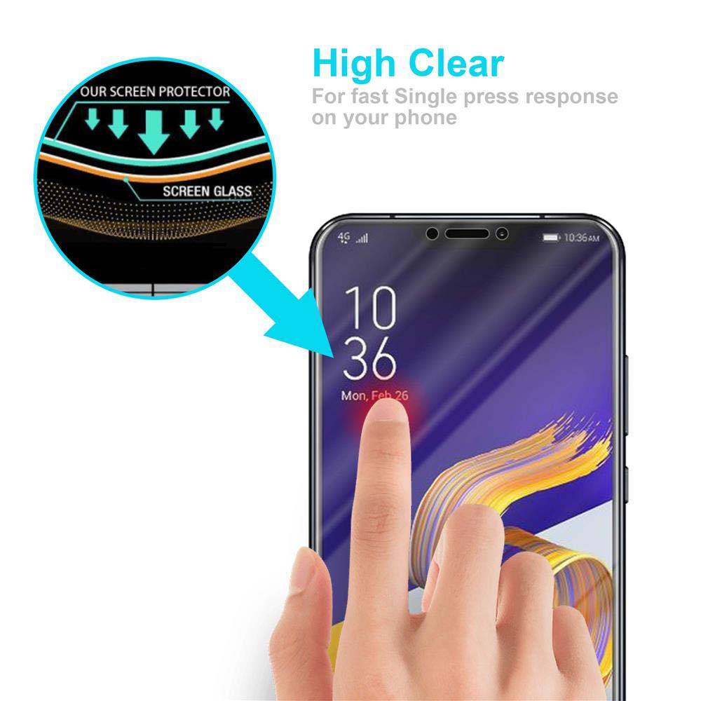 Cadorabo Panzer Folie für Asus ZenFone 5Z Schutzfolie in Transparent Gehärtetes Tempered Display-Schutzglas