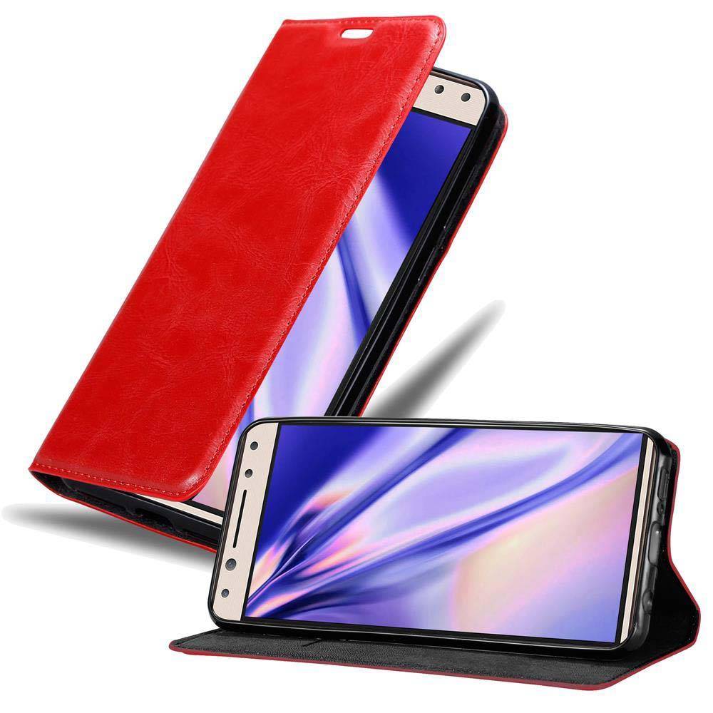 Cadorabo Hülle für Alcatel 5 Schutz Hülle in Rot Handyhülle Etui Case Cover Magnetverschluss