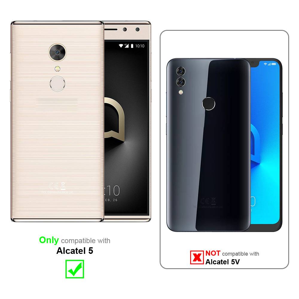 Cadorabo Hülle für Alcatel 5 Schutz Hülle in Braun Handyhülle Etui Case Cover Magnetverschluss