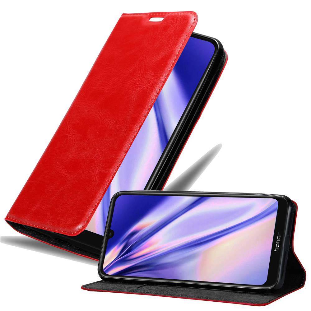 Cadorabo Hülle für Honor 8A Schutz Hülle in Rot Handyhülle Etui Case Cover Magnetverschluss