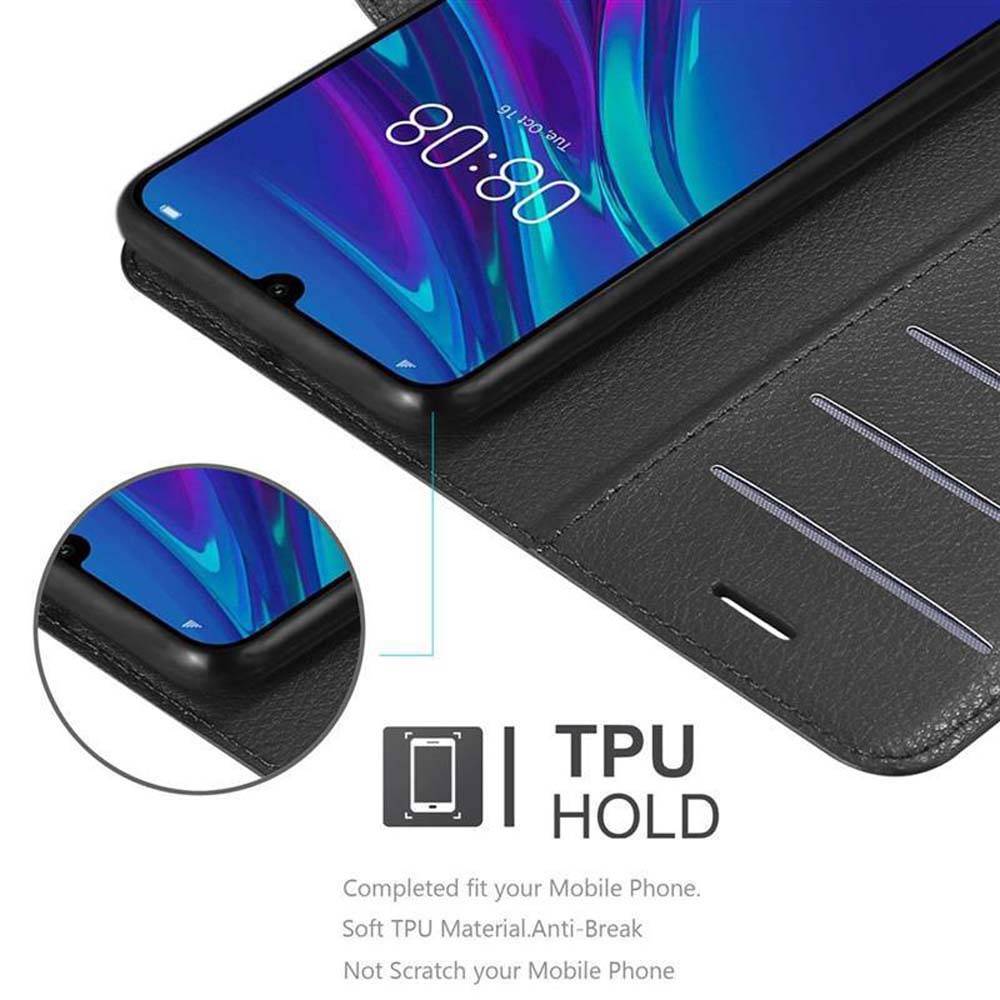 Cadorabo Hülle für Huawei Y6 2019 Schutz Hülle in Schwarz Handyhülle Etui Case Cover Magnetverschluss