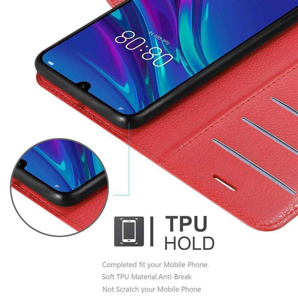 Cadorabo Hülle für Huawei Y6 2019 Schutz Hülle in Rot Handyhülle Etui Case Cover Magnetverschluss