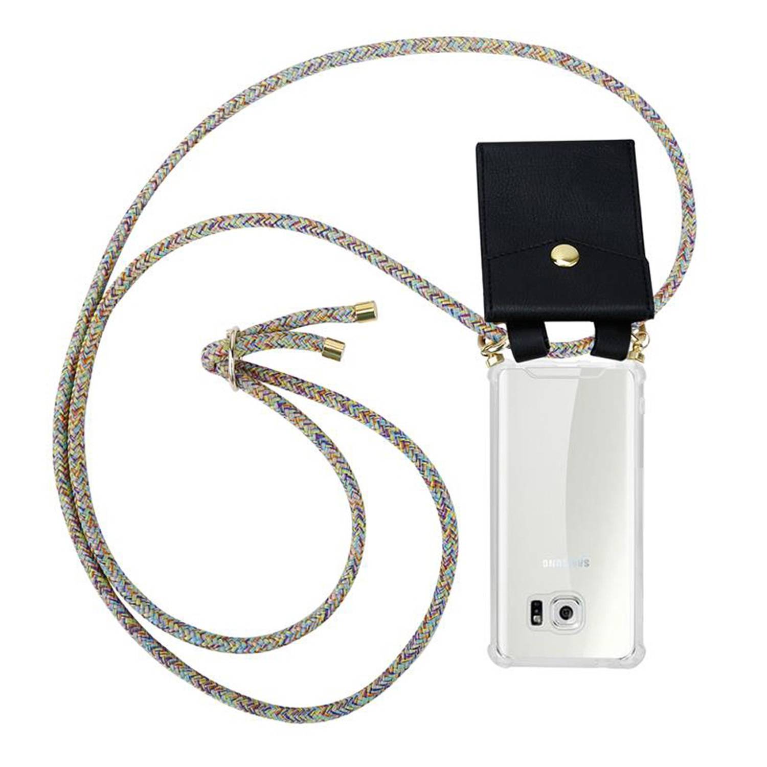 Cadorabo Hülle für Samsung Galaxy S6 Schutzhülle in Gelb Handy Kette Silikon Kordel abnehmbares Etui