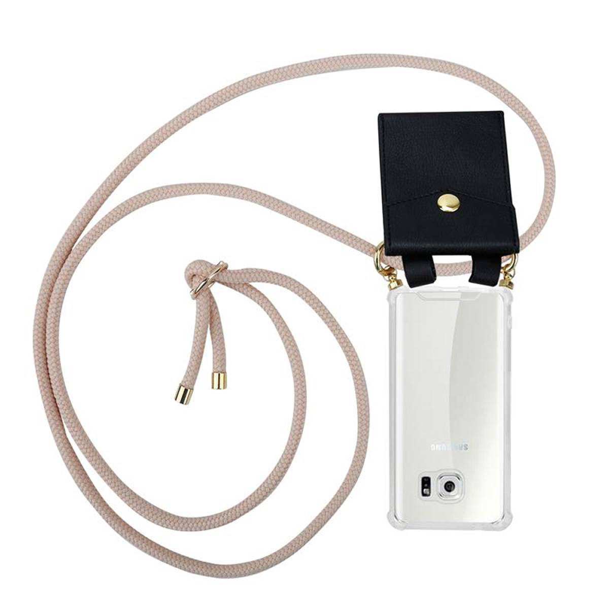 Cadorabo Hülle für Samsung Galaxy S6 Schutzhülle in Rosa Handy Kette Silikon Kordel abnehmbares Etui