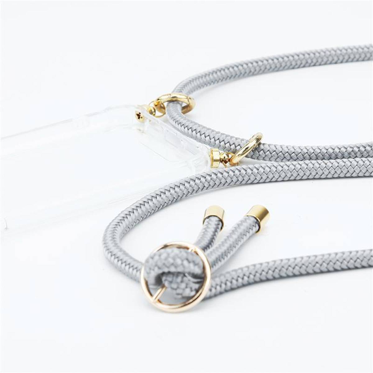 Cadorabo Hülle für Samsung Galaxy S9 PLUS Schutzhülle in Grau Handy Kette Silikon Kordel abnehmbares Etui