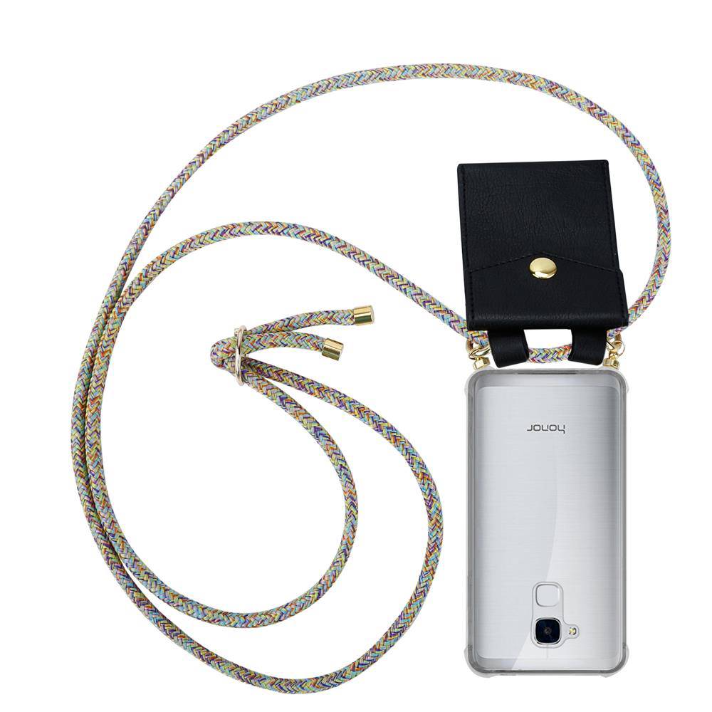 Cadorabo Hülle für Honor 5C Schutzhülle in Gelb Handy Kette Silikon Kordel abnehmbares Etui