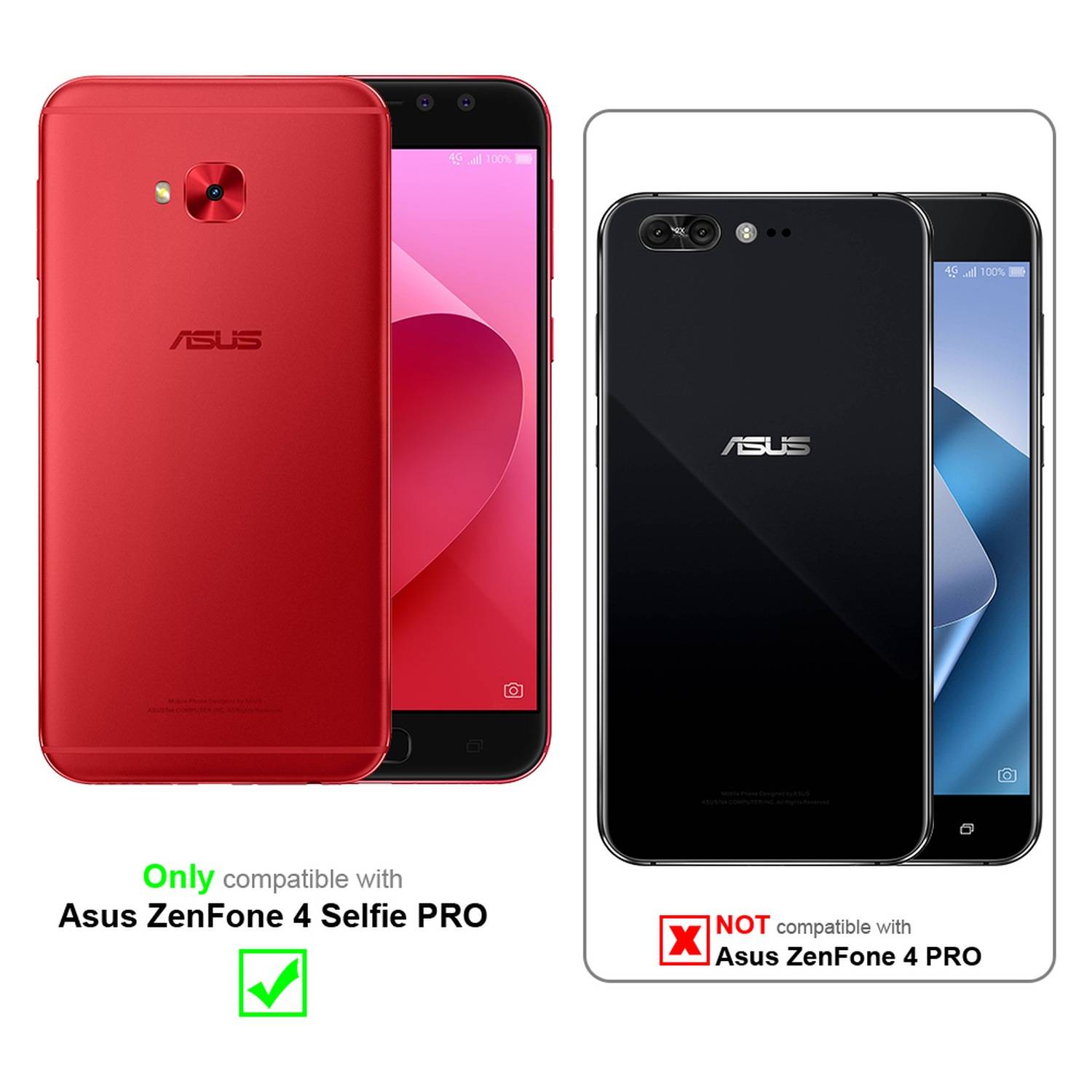 Silikon Hülle Handykette für Asus ZenFone 4 Selfie PRO mit Graunen Ringen in DURCHSICHTIG