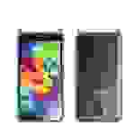 Silikon Hülle Handykette für Samsung Galaxy S5 / S5 NEO mit Graunen Ringen in DURCHSICHTIG