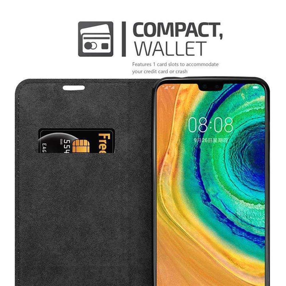 Cadorabo Hülle für Huawei MATE 30 Schutz Hülle in Schwarz Handyhülle Etui Case Cover Magnetverschluss