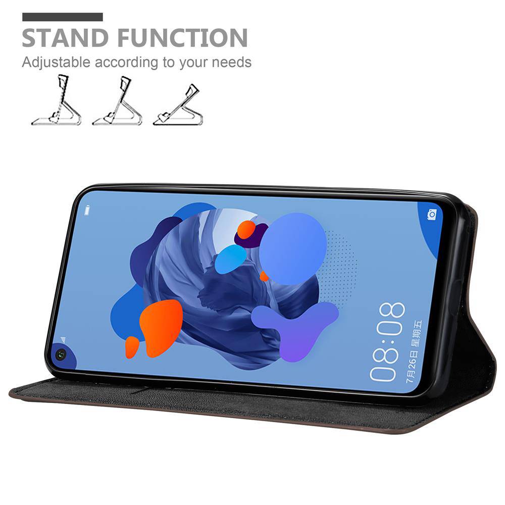 Cadorabo Hülle für Huawei MATE 30 LITE Schutz Hülle in Braun Handyhülle Etui Case Cover Magnetverschluss