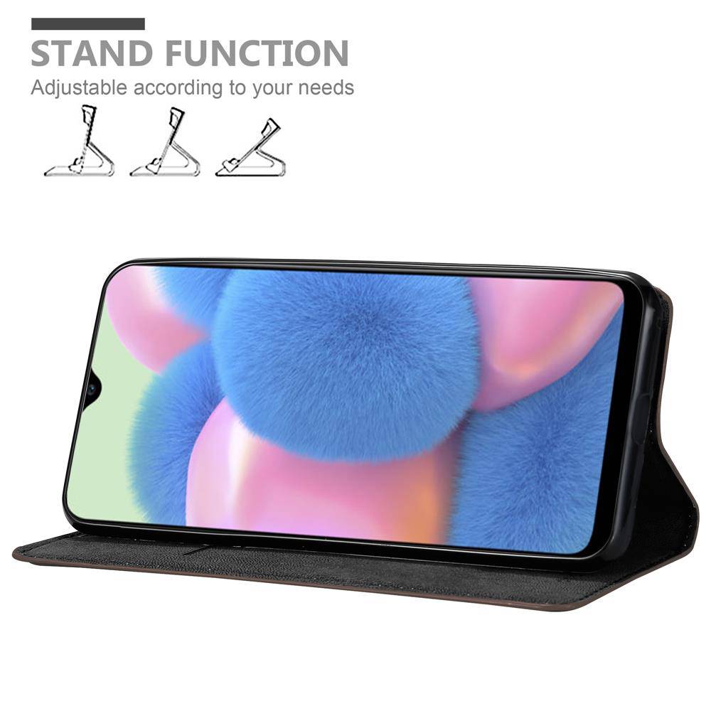 Cadorabo Hülle für Samsung Galaxy A50 4G / A50s / A30s Schutz Hülle in Braun Handyhülle Etui Case Cover Magnetverschluss