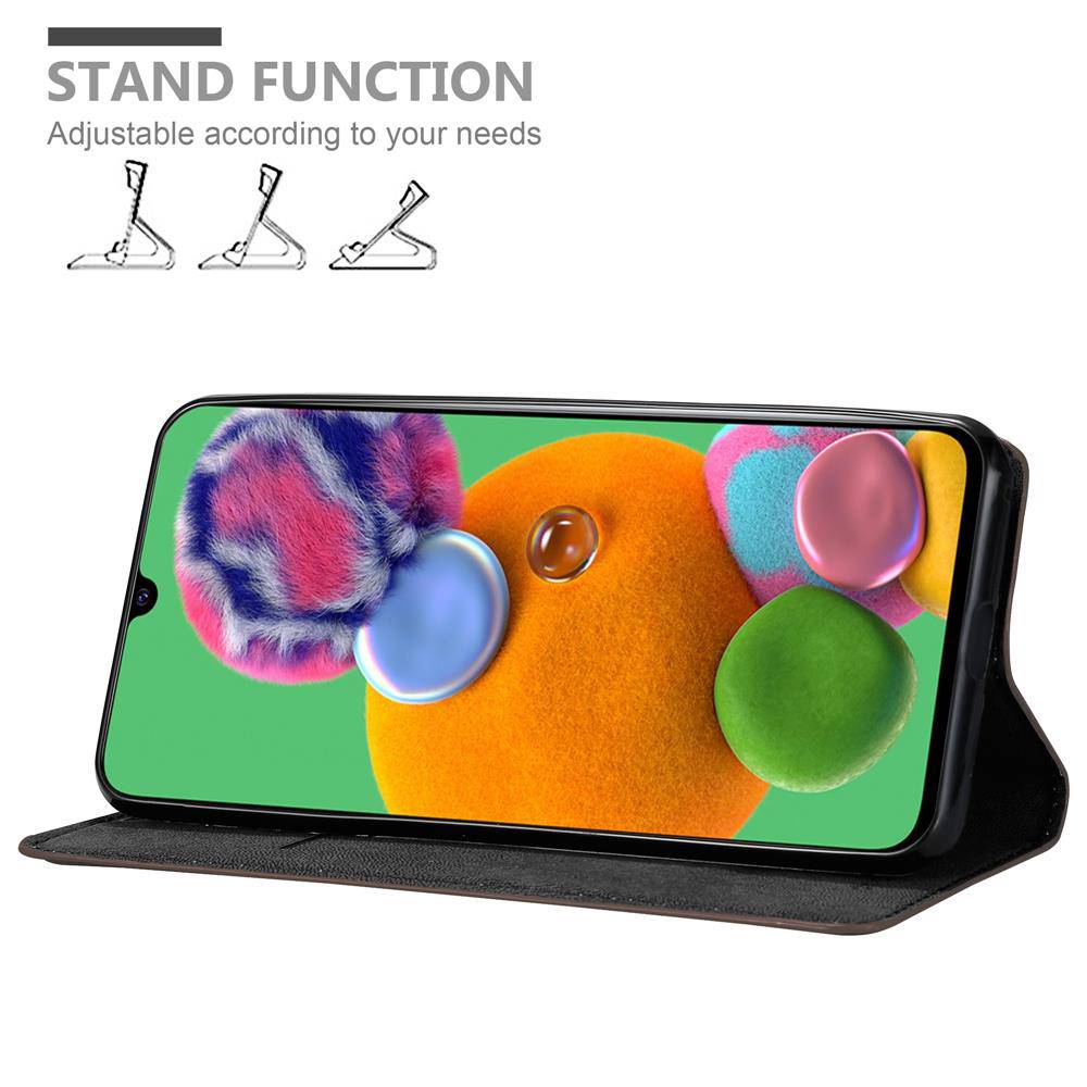 Cadorabo Hülle für Samsung Galaxy A90 5G Schutz Hülle in Braun Handyhülle Etui Case Cover Magnetverschluss