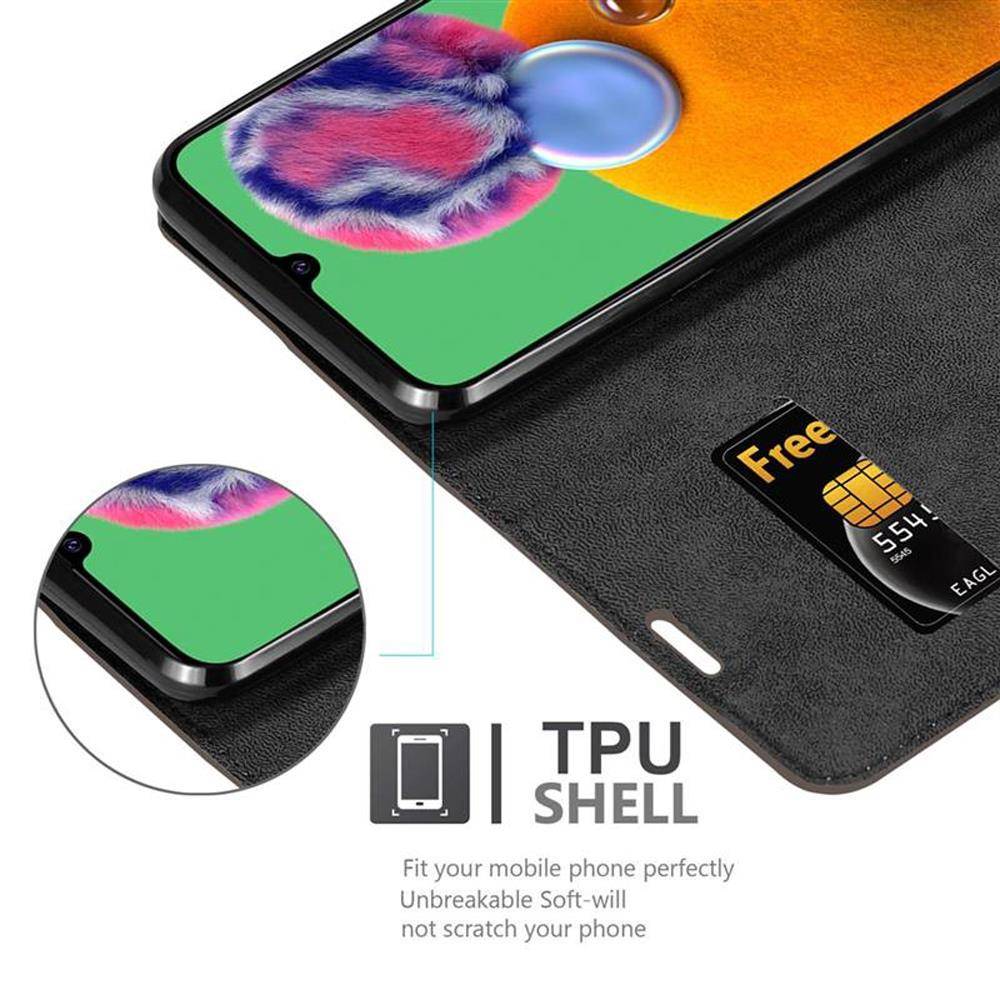 Cadorabo Hülle für Samsung Galaxy A90 5G Schutz Hülle in Braun Handyhülle Etui Case Cover Magnetverschluss