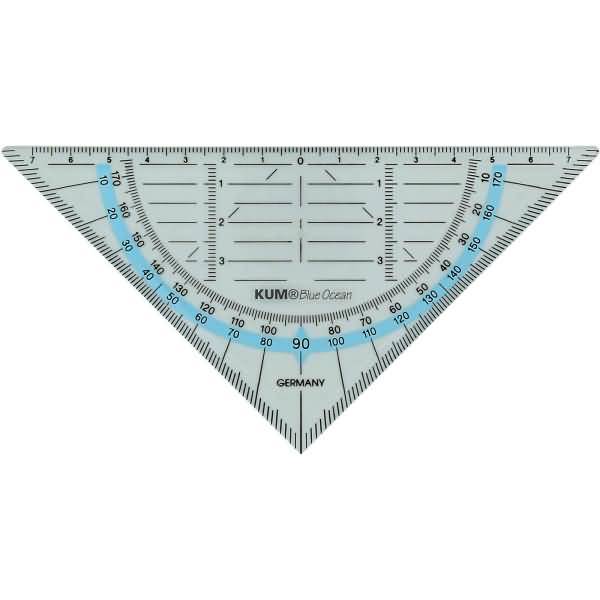 Geometrie-Dreieck 262 Blue Ocean Biokunststoff 16cm transparent