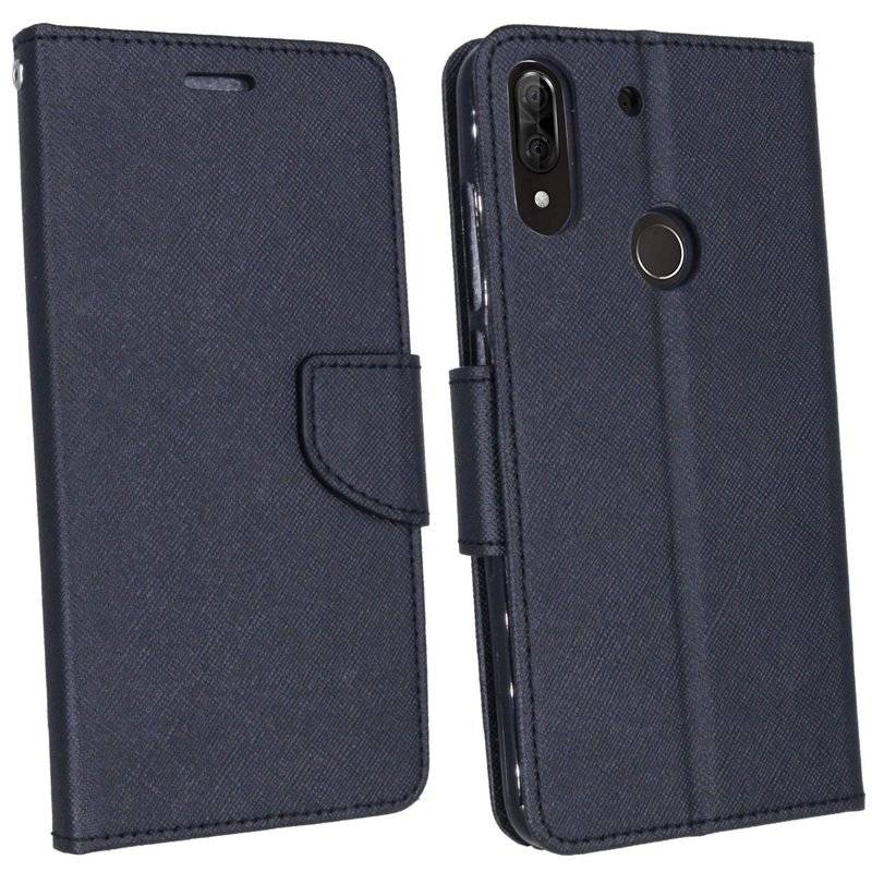 Elegante Buch-Tasche Hülle für das WIKO VIEW 2 PLUS in Schwarz Leder Optik Wallet Book-Style Cover Schale