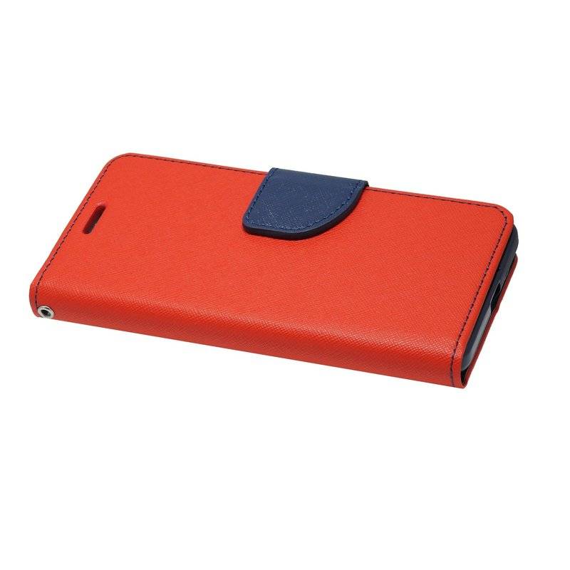 Buch Tasche "Fancy" NOKIA 1 PLUS Handy Hülle Etui Brieftasche Schutzhülle mit Standfunktion, Kartenfach Rot-Blau