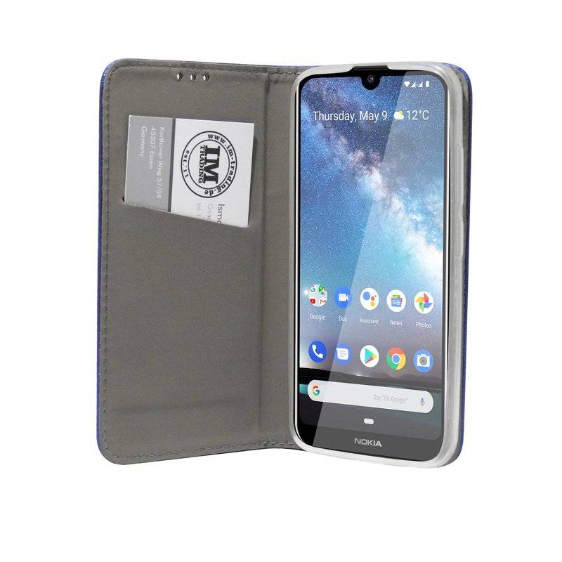 Buch Tasche "Smart" kompatibel mit NOKIA 2.2 Handy Hülle Etui Brieftasche Schutzhülle mit Standfunktion, Kartenfach Blau