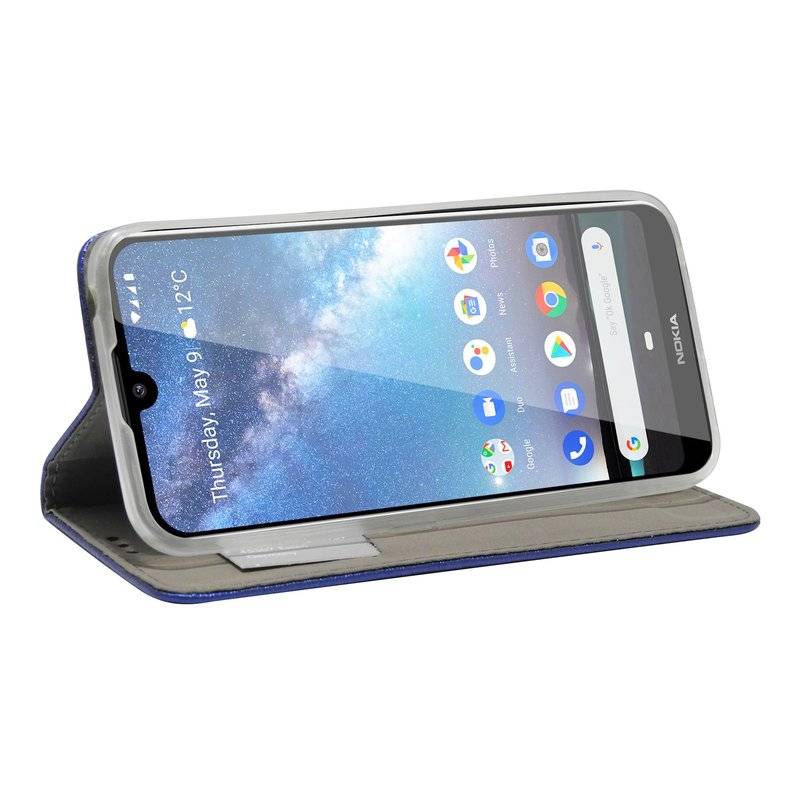 Buch Tasche "Smart" kompatibel mit NOKIA 2.2 Handy Hülle Etui Brieftasche Schutzhülle mit Standfunktion, Kartenfach Blau