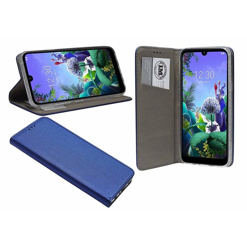 Buch Tasche "Smart" kompatibel mit LG K50 Handy Hülle Etui Brieftasche Schutzhülle mit Standfunktion, Kartenfach Blau