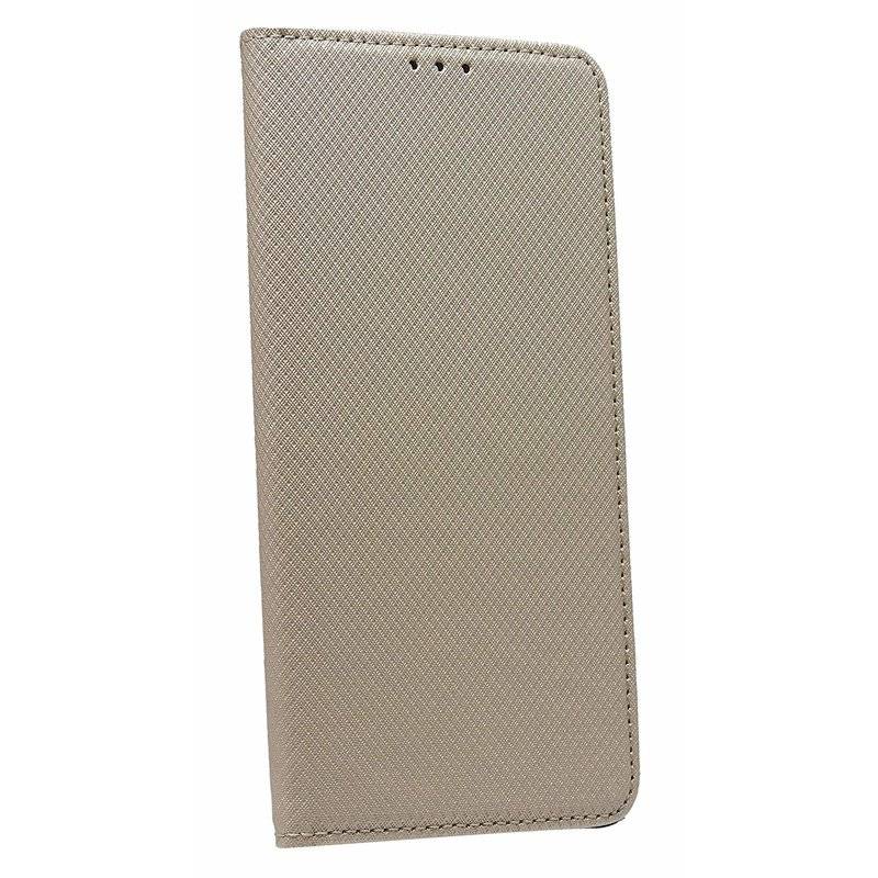 Buch Tasche "Smart" kompatibel mit LG K50 Handy Hülle Etui Brieftasche Schutzhülle mit Standfunktion, Kartenfach Gold