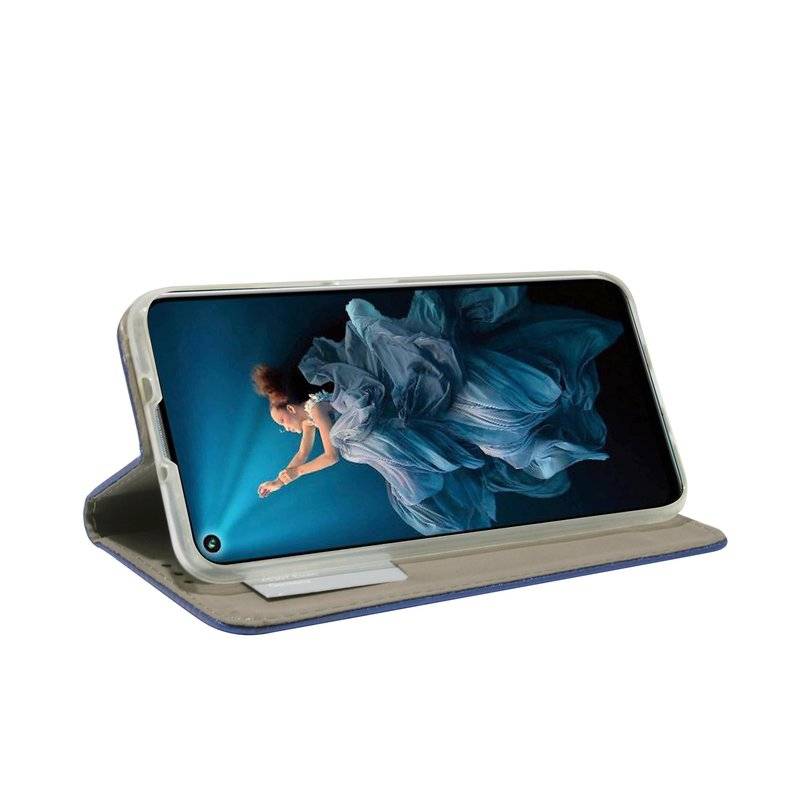 Buch Tasche "Smart" Huawei Nova 5T Handy Hülle Etui Brieftasche Schutzhülle mit Standfunktion, Kartenfach Blau