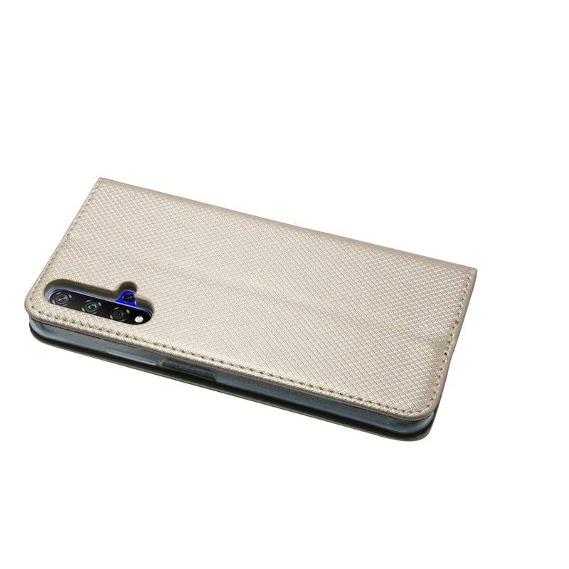 Buch Tasche "Smart" Huawei Nova 5T Handy Hülle Etui Brieftasche Schutzhülle mit Standfunktion, Kartenfach Gold