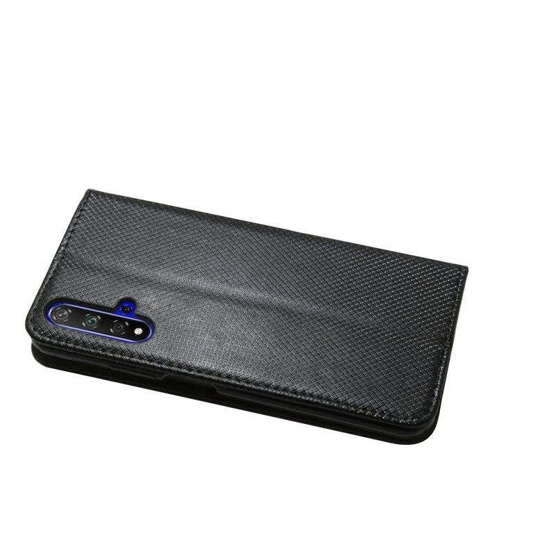 Buch Tasche "Smart" Huawei Nova 5T Handy Hülle Etui Brieftasche Schutzhülle mit Standfunktion, Kartenfach Schwarz