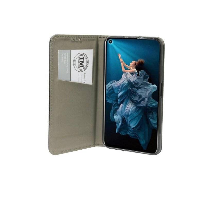 Buch Tasche "Smart" Huawei Nova 5T Handy Hülle Etui Brieftasche Schutzhülle mit Standfunktion, Kartenfach Schwarz