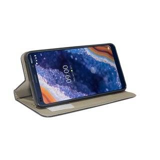 Buch Tasche "Smart" für NOKIA 9 PUREVIEW Handy Hülle Etui Brieftasche Schutzhülle mit Standfunktion, Kartenfach Schwarz