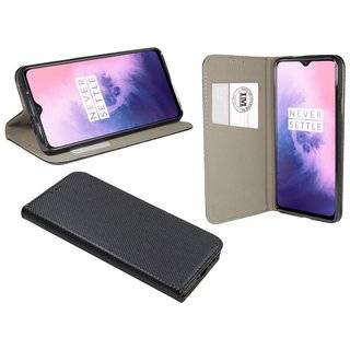 Buch Tasche "Smart" für OnePlus 7 Pro Handy Hülle Etui Brieftasche Schutzhülle mit Standfunktion, Kartenfach Schwarz