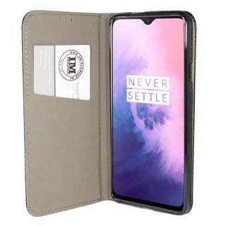 Buch Tasche "Smart" für OnePlus 7 Pro Handy Hülle Etui Brieftasche Schutzhülle mit Standfunktion, Kartenfach Schwarz