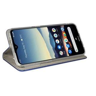 Buch Tasche "Smart" für NOKIA 6.2 Handy Hülle Etui Brieftasche Schutzhülle mit Standfunktion, Kartenfach Blau