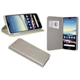 Buch Tasche "Smart" für NOKIA 6.2 Handy Hülle Etui Brieftasche Schutzhülle mit Standfunktion, Kartenfach Gold