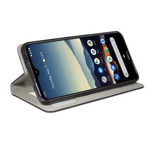 Buch Tasche "Smart" für NOKIA 6.2 Handy Hülle Etui Brieftasche Schutzhülle mit Standfunktion, Kartenfach Schwarz